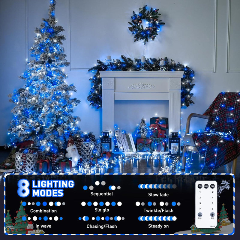 Blue and white twinkle lights on sale